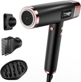 Travel Hair Dryer with Diffuser, 1875W Dual Voltage Ionic - Fast Drying & Frizz Control for Thick/Curly Hair, Lightweight Low Noise