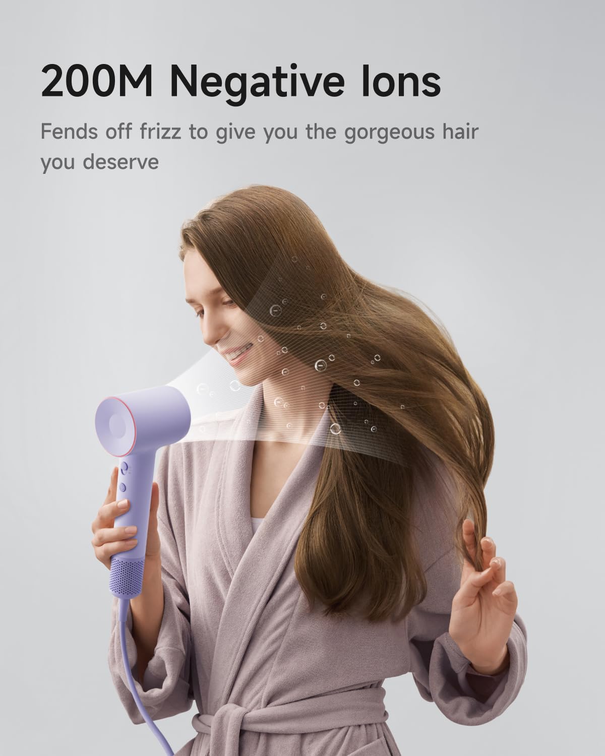 Hair Dryer , 200 Million Negative Ionic Blow Dryer with Child Mode and 108,000 RPM Brushless Motor, Fast Drying High-Speed Low Noise Hairdryer