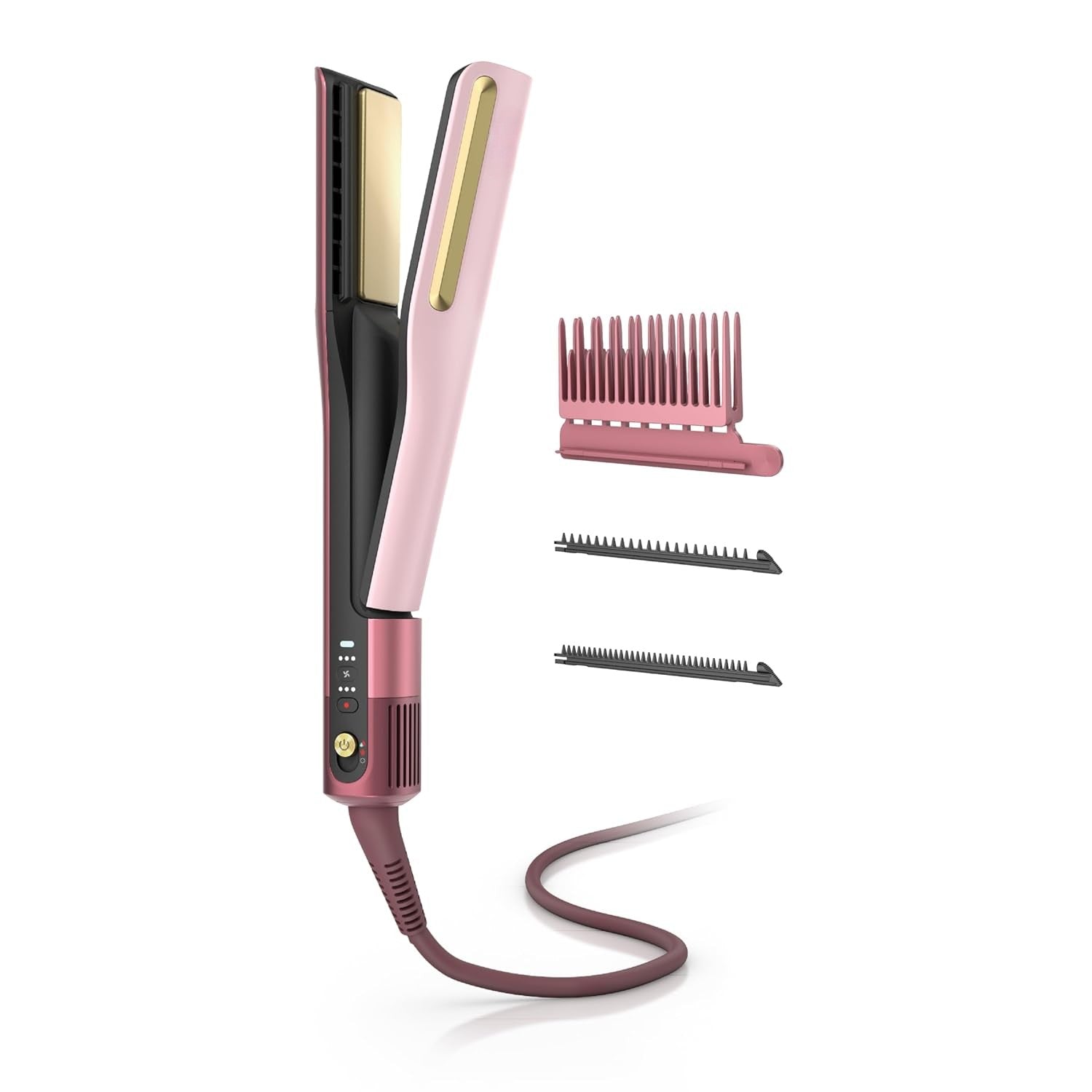 Straight | Wet-to-Dry Hair Straightener + Rapid Blow Dryer | 3 Interchangeable Combs | Ultra-Fast Drying | No Heat Damage | for All Hair