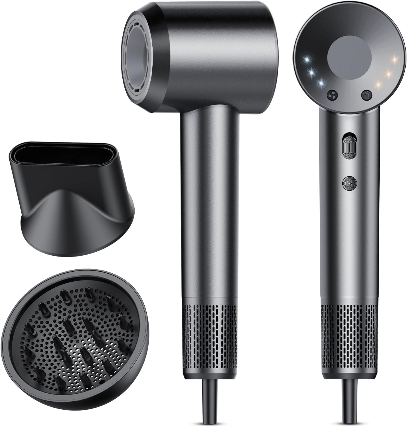 Hair Dryer, 160000 RPM Professional High Speed Ionic Blow Dryer, 500 Million Negative Ions, Low Noise, Diffuser Hairdryer for Faster Drying