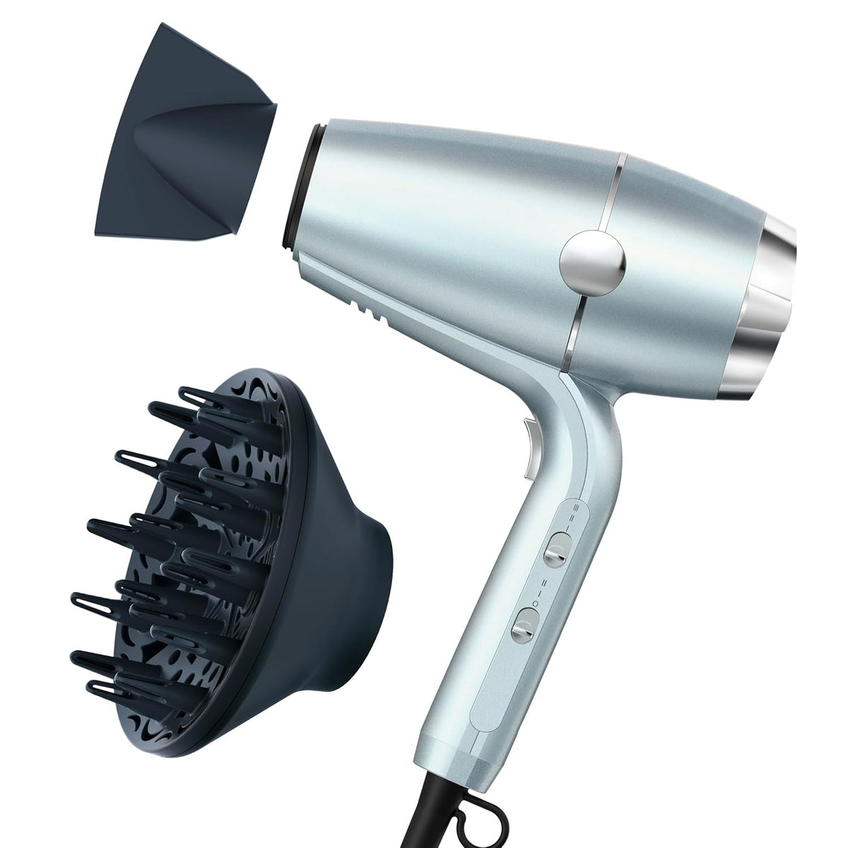 Hair Dryer, Blow Dryer with Diffuser and Concentrator Attachments, Advanced Plasma and Ceramic Technology for Less Frizz