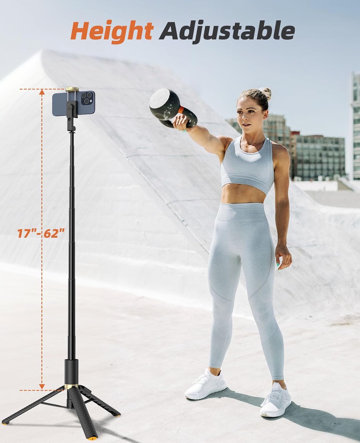 Selfie Stick with Remote, Portable, Lightweight for Video Recording Vlog, Extendable Travel Tripod Stand Compatible with iPhone
