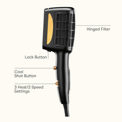 3-in-1 Styling Hair Dryer, 1875W Hair Dryer and 3 Attachments