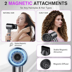 Hair Dryer, 160000 RPM Professional High Speed Ionic Blow Dryer, 500 Million Negative Ions, Low Noise, Diffuser Hairdryer for Faster Drying