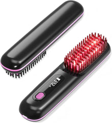 Upgraded Wireless Portable Hair Straightener Brush, 200 Million Negative Ion Technology, 113% Larger Heating Area, 3 Adjustable Temp Settings
