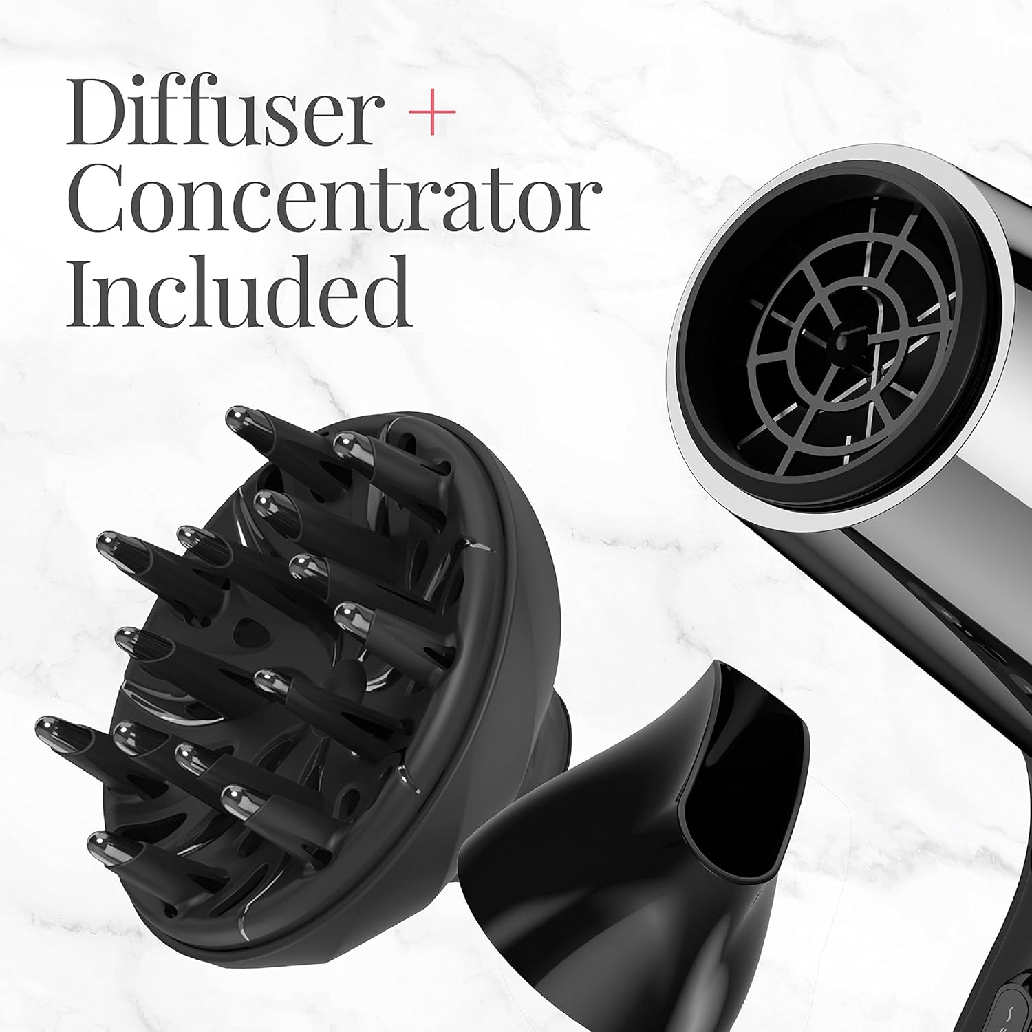 Hair Dryer, 1875-Watt Blow Dryer with Tourmaline, Titanium & Ceramic Technology, 3 Heat, 2 Speed Settings, Cool Shot