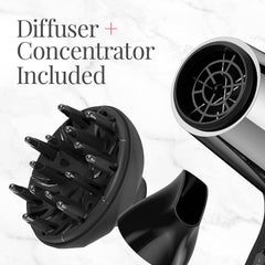 Hair Dryer, 1875-Watt Blow Dryer with Tourmaline, Titanium & Ceramic Technology, 3 Heat, 2 Speed Settings, Cool Shot