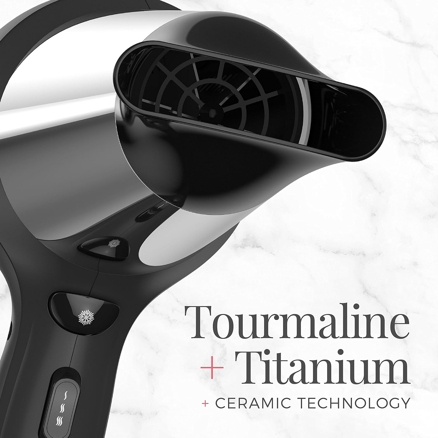 Hair Dryer, 1875-Watt Blow Dryer with Tourmaline, Titanium & Ceramic Technology, 3 Heat, 2 Speed Settings, Cool Shot